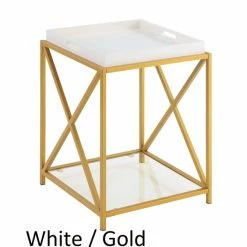 Flash Sale 🔥 Silver Orchid St. Ambrose End Table White/gold 🤩