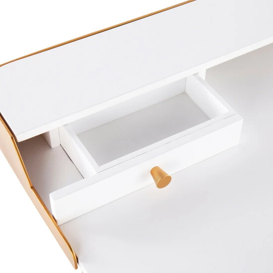 Promo âď¸ Silver Orchid Creggan Glam Gold Metal & Wood Office Desk đ - Image 3