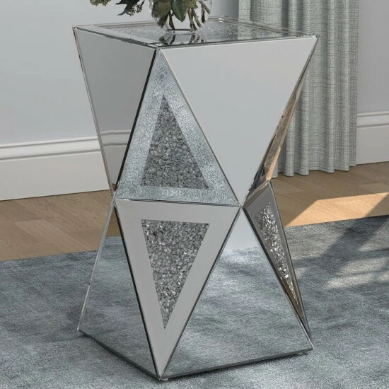 Top 10 đ Silver Orchid Accord Silver Geometric Side Table - 13.75" X 13.75" X 24" đ