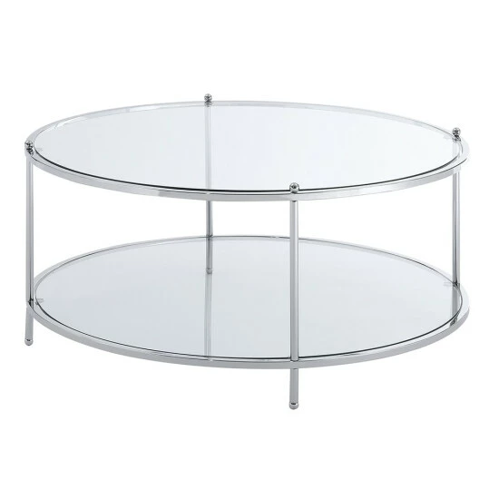 Brand new ⨠Silver Orchid Farrar Glass 2-tier Round Coffee Table Gold đ 5 Brand new ⨠Silver Orchid Farrar Glass 2-tier Round Coffee Table Gold đ - Image 3