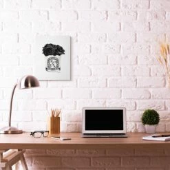 Best Sale ⭐ Silver Orchid Flower Glass Black Watercolor Canvas Wall Art 💯