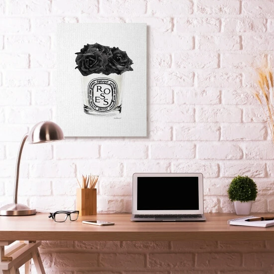 Best Sale โญ Silver Orchid Flower Glass Black Watercolor Canvas Wall Art ๐ฏ - Image 8