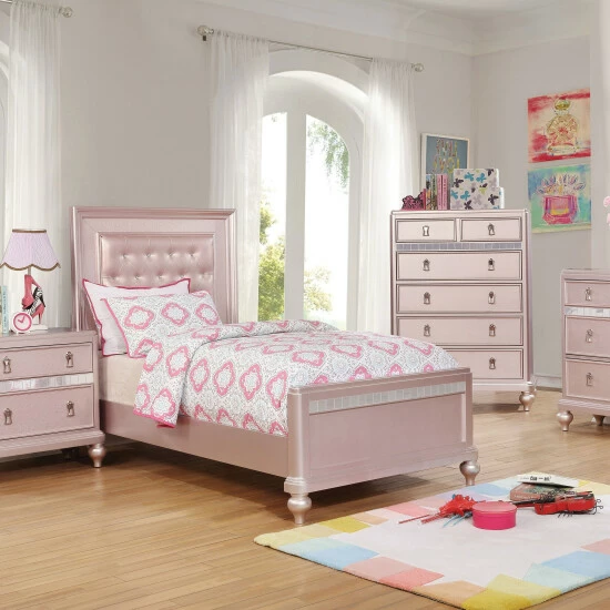 Best Sale đ Silver Orchid Gibson Mirror Trim Panel Bed Rose Gold â - Image 2