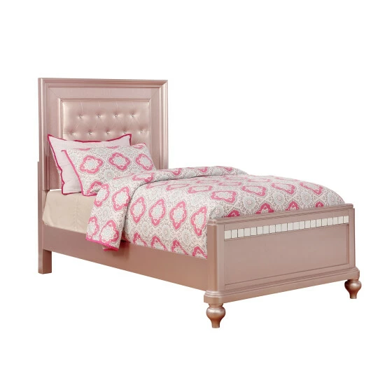 Best Sale đ Silver Orchid Gibson Mirror Trim Panel Bed Rose Gold â - Image 3