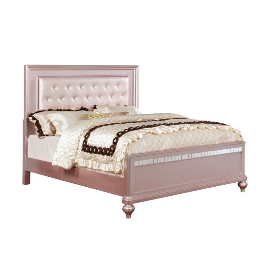 Best Sale đ Silver Orchid Gibson Mirror Trim Panel Bed Rose Gold â - Image 5