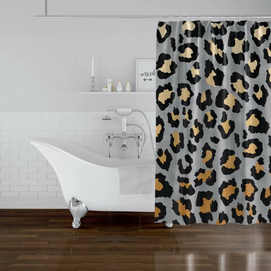 Best deal ๐ Silver Orchid Markus Leopard Print Shower Curtain ๐ - Image 2