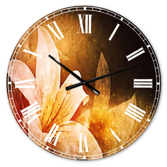 Flash Sale â Silver Orchid Fonteney Floral Oversized Metal Clock 𼰠- Image 2