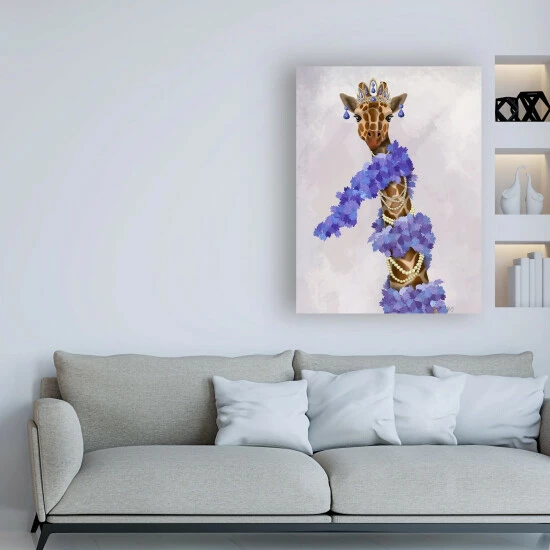 Deals ❤️ Silver Orchid 'Giraffe With Purple Boa' Canvas Art ✨ 5 Deals ❤️ Silver Orchid 'Giraffe With Purple Boa' Canvas Art ✨ - Image 3