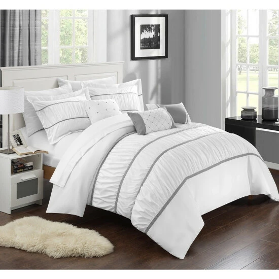 Flash Sale âď¸ Silver Orchid Monroe White 10-piece Bed In A Bag With Sheet Set đ - Image 2