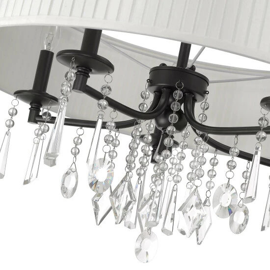Buy đŻ Silver Orchid Ilyinsky Crystal/ Linen Drum Shade 5-light Chandelier Black đ 5 Buy đŻ Silver Orchid Ilyinsky Crystal/ Linen Drum Shade 5-light Chandelier Black đ - Image 3