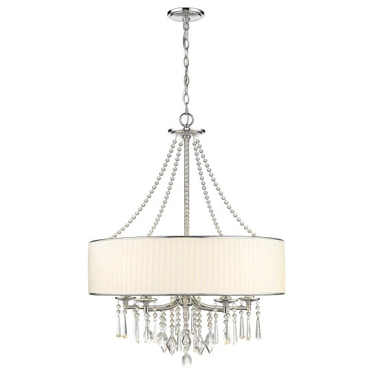 Buy đŻ Silver Orchid Ilyinsky Crystal/ Linen Drum Shade 5-light Chandelier Black đ 6 Buy đŻ Silver Orchid Ilyinsky Crystal/ Linen Drum Shade 5-light Chandelier Black đ - Image 4