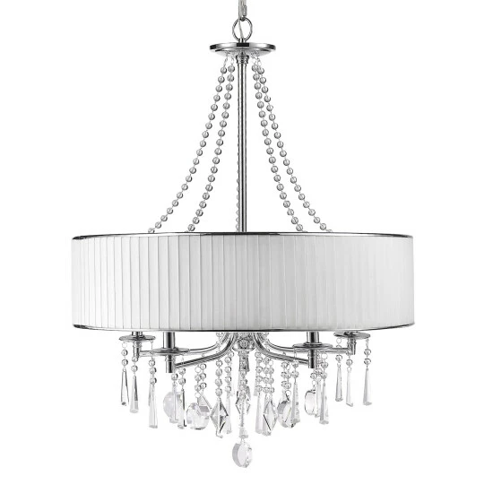 Buy đŻ Silver Orchid Ilyinsky Crystal/ Linen Drum Shade 5-light Chandelier Black đ 7 Buy đŻ Silver Orchid Ilyinsky Crystal/ Linen Drum Shade 5-light Chandelier Black đ - Image 5