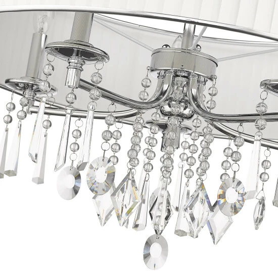 Buy đŻ Silver Orchid Ilyinsky Crystal/ Linen Drum Shade 5-light Chandelier Black đ 8 Buy đŻ Silver Orchid Ilyinsky Crystal/ Linen Drum Shade 5-light Chandelier Black đ - Image 6