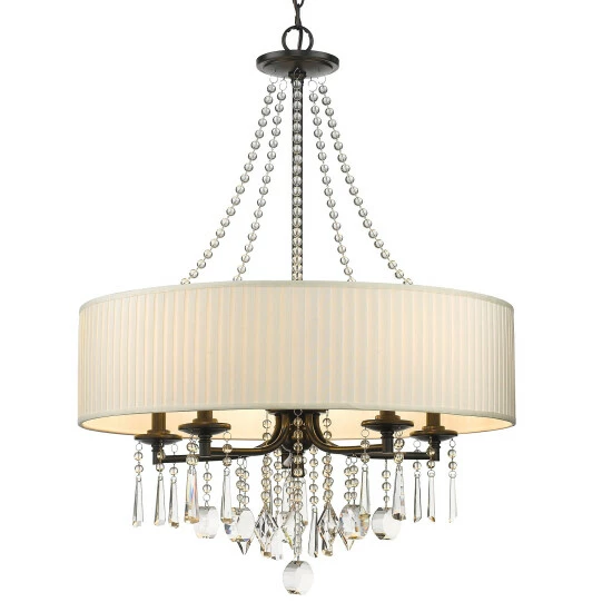 Buy đŻ Silver Orchid Ilyinsky Crystal/ Linen Drum Shade 5-light Chandelier Black đ 9 Buy đŻ Silver Orchid Ilyinsky Crystal/ Linen Drum Shade 5-light Chandelier Black đ - Image 7