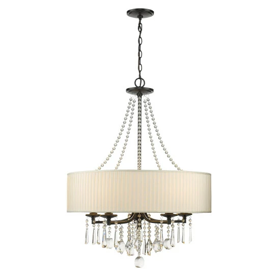 Buy đŻ Silver Orchid Ilyinsky Crystal/ Linen Drum Shade 5-light Chandelier Black đ 10 Buy đŻ Silver Orchid Ilyinsky Crystal/ Linen Drum Shade 5-light Chandelier Black đ - Image 8