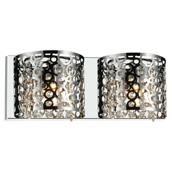 Wholesale 🥰 Silver Orchid Bracken 2-light Wall Sconce With Chrome Finish 🧨 3 Wholesale 🥰 Silver Orchid Bracken 2-light Wall Sconce With Chrome Finish 🧨