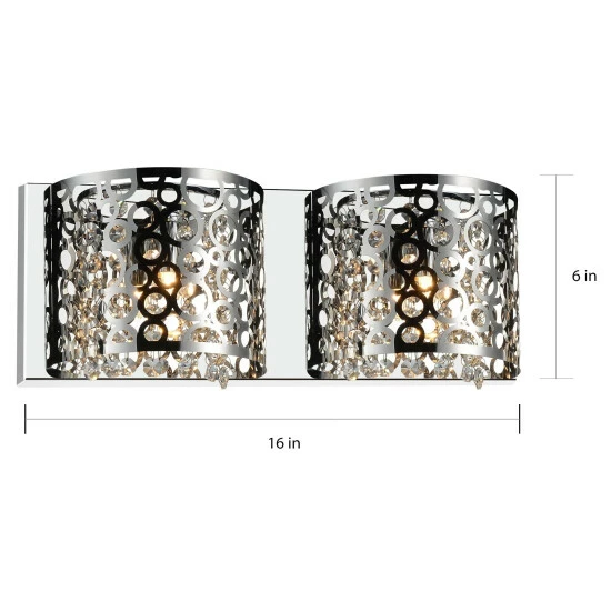 Wholesale 🥰 Silver Orchid Bracken 2-light Wall Sconce With Chrome Finish 🧨 4 Wholesale 🥰 Silver Orchid Bracken 2-light Wall Sconce With Chrome Finish 🧨 - Image 2