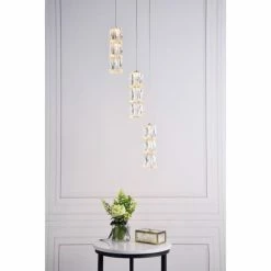 Budget 🥰 Silver Orchid Dove Pendant Clear Crystal 3-Light - 12"W X 9.2"H Chrome 🎁