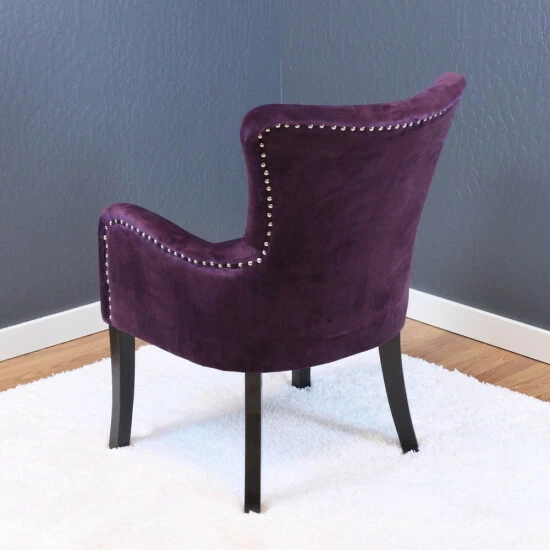 Promo đ Silver Orchid Flohr Velvet Arm Chair White đ - Image 5