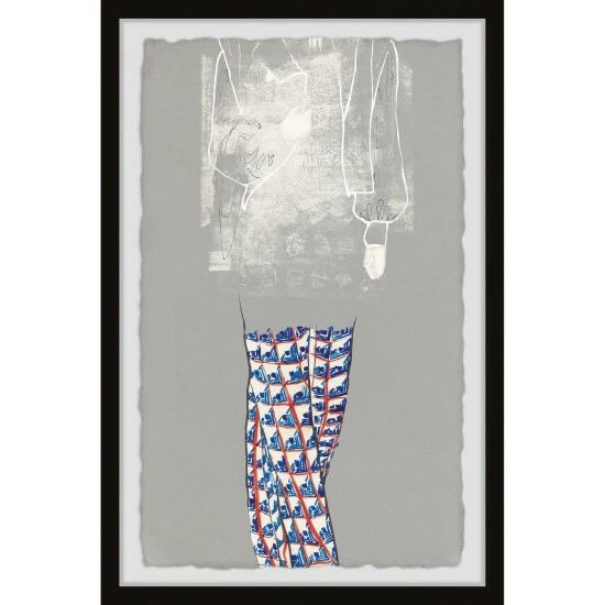 Hot Sale ๐คฉ Silver Orchid Patterned Trousers' Framed Painting Print ๐ - Image 2