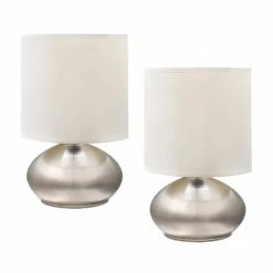 Best deal 🤩 Silver Orchid Hepburn 4-way Metal Lamps With Faux Silk Drum Shades (Pack Of 2) 🌟