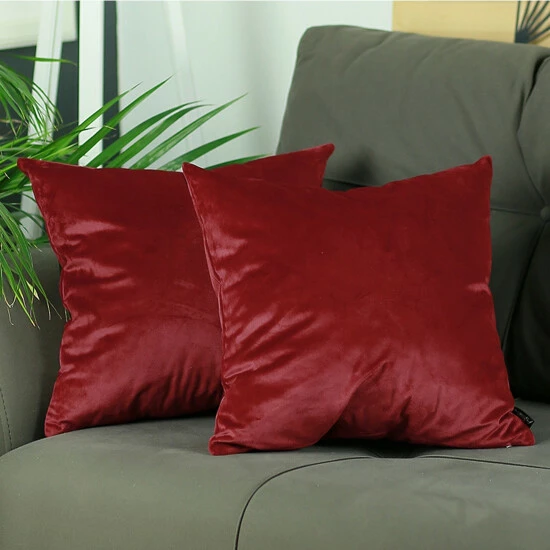 Discount 🧨 Silver Orchid Arco Velvet Carmine Red Decorative Throw Pillow Cover 🤩