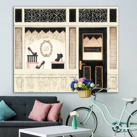 Coupon ๐ Silver Orchid 'Paris Diva ๐ Shoes ' Fashion Premium Canvas Wall Art - Grey ๐