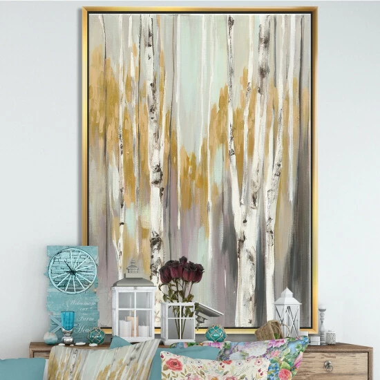 Best Sale đŻ Silver Orchid 'Silver And Yellow Birch Forest II' Cottage Framed Canvas - Grey đ 3 Best Sale đŻ Silver Orchid 'Silver And Yellow Birch Forest II' Cottage Framed Canvas - Grey đ
