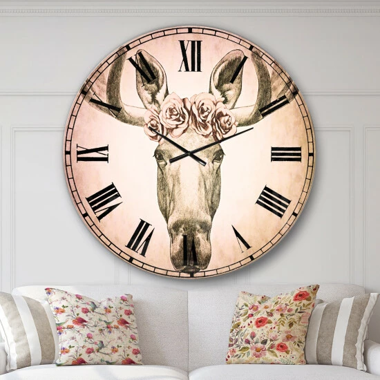 Best reviews of ❤️ Silver Orchid Fonteney Moose Oversized Metal Clock ❤️ - Image 7