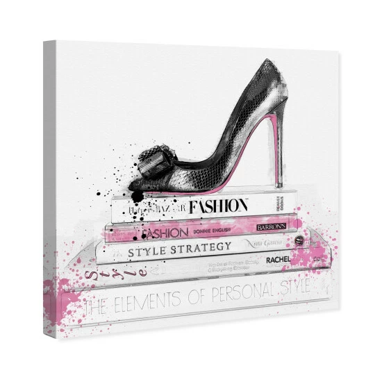 Cheapest â¤ď¸ Silver Orchid 'Black đ Shoe And Pink Lady Books' Wall Art ⨠- Image 3
