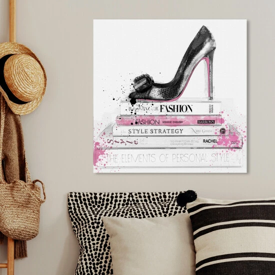 Cheapest â¤ď¸ Silver Orchid 'Black đ Shoe And Pink Lady Books' Wall Art ⨠- Image 8