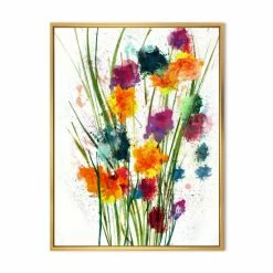 Promo ⌛ Silver Orchid 'Indigo, Green And Yellow Watercolor' Cottage Framed Canvas - Multi-color ⌛ -Silver Orchid Shop unnamed file 5936