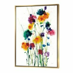 Promo ⌛ Silver Orchid 'Indigo, Green And Yellow Watercolor' Cottage Framed Canvas - Multi-color ⌛ -Silver Orchid Shop unnamed file 5939