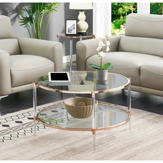 Hot Sale ๐ Silver Orchid Farrar Acrylic Glass Coffee Table Clear/gold ๐คฉ - Image 5