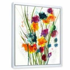 Promo ⌛ Silver Orchid 'Indigo, Green And Yellow Watercolor' Cottage Framed Canvas - Multi-color ⌛ -Silver Orchid Shop unnamed file 5940