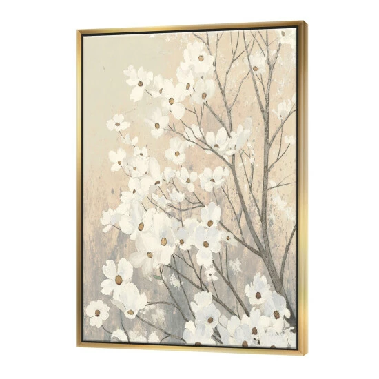 Best Sale 𧨠Silver Orchid 'Brown Onn Grey Blossoms' Traditional Framed Canvas â - Image 6