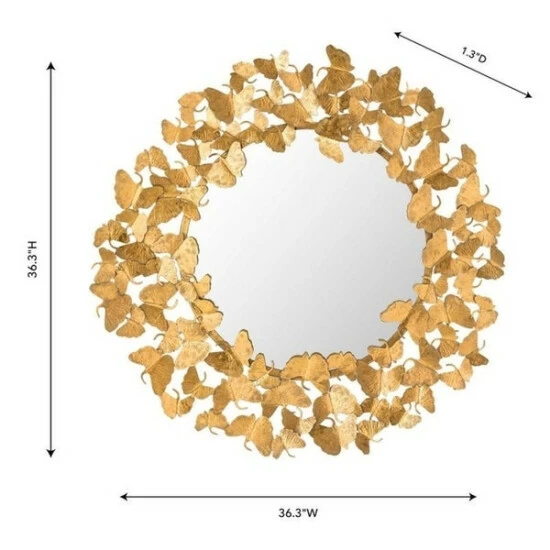 Outlet ๐ Silver Orchid Christy 36-inch Gold Butterfly Mirror ๐ - Image 4