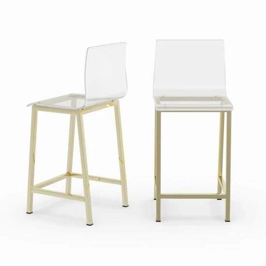 Top 10 đ Silver Orchid Svendsen Clear Acrylic Counter Stool (Set Of 2) Gold 𼰠- Image 2