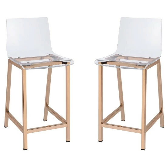 Top 10 đ Silver Orchid Svendsen Clear Acrylic Counter Stool (Set Of 2) Gold 𼰠- Image 8