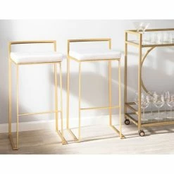 Top 10 🔔 Silver Orchid Forrest Gold Stackable Bar Stools (Set Of 2) White Velvet 😉