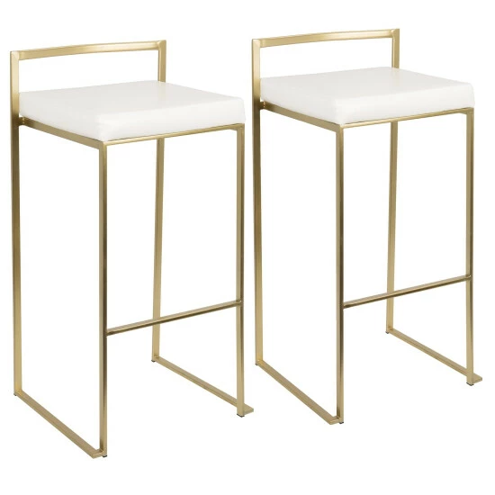Top 10 đ Silver Orchid Forrest Gold Stackable Bar Stools (Set Of 2) White Velvet đ - Image 2