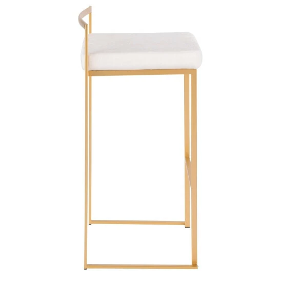 Top 10 đ Silver Orchid Forrest Gold Stackable Bar Stools (Set Of 2) White Velvet đ - Image 3