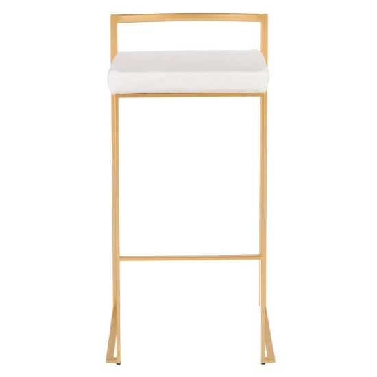 Top 10 đ Silver Orchid Forrest Gold Stackable Bar Stools (Set Of 2) White Velvet đ - Image 4