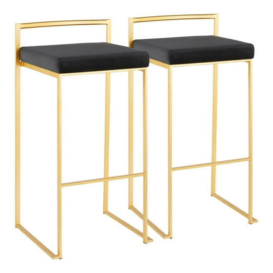 Top 10 đ Silver Orchid Forrest Gold Stackable Bar Stools (Set Of 2) White Velvet đ - Image 8