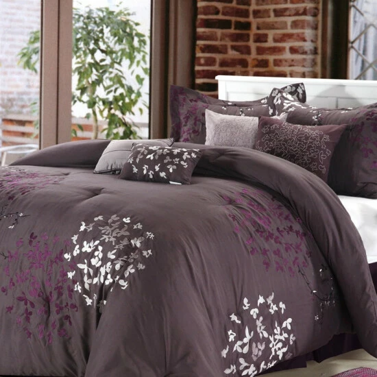 Promo ๐ Silver Orchid Negri Plum 8-piece Comforter Set ๐ฅฐ