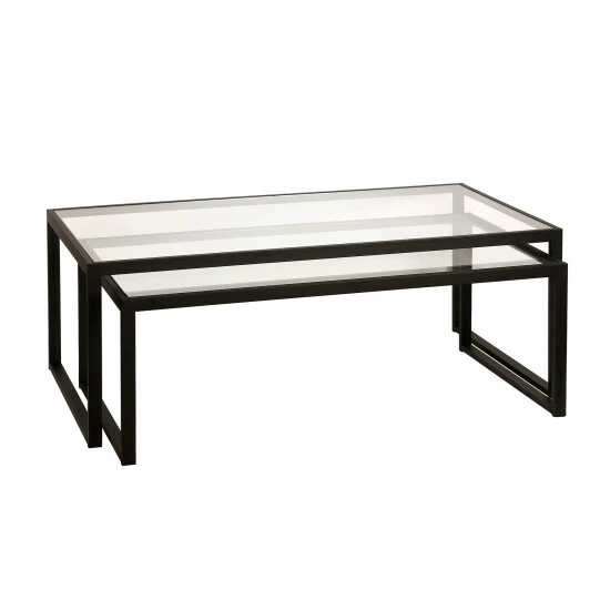 New đ Silver Orchid Goetz Blackened Bronze Nested Coffee Table 𼰠4 New đ Silver Orchid Goetz Blackened Bronze Nested Coffee Table 𼰠- Image 2