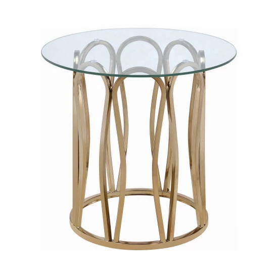 Cheapest đ Silver Orchid Gish Chrome And Clear Round Top End Table ⨠4 Cheapest đ Silver Orchid Gish Chrome And Clear Round Top End Table ⨠- Image 2
