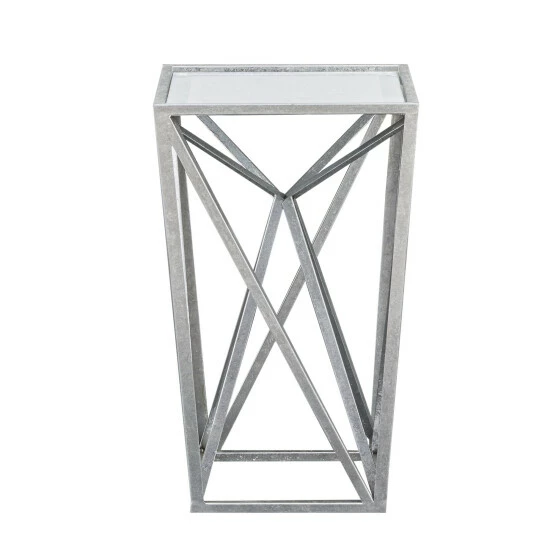 Promo đŻ Silver Orchid Allison Silver Angular Mirror Accent Table đ - Image 3