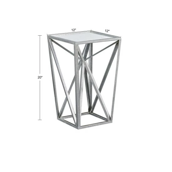 Promo đŻ Silver Orchid Allison Silver Angular Mirror Accent Table đ - Image 5