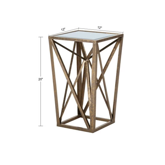 Promo đŻ Silver Orchid Allison Silver Angular Mirror Accent Table đ - Image 7